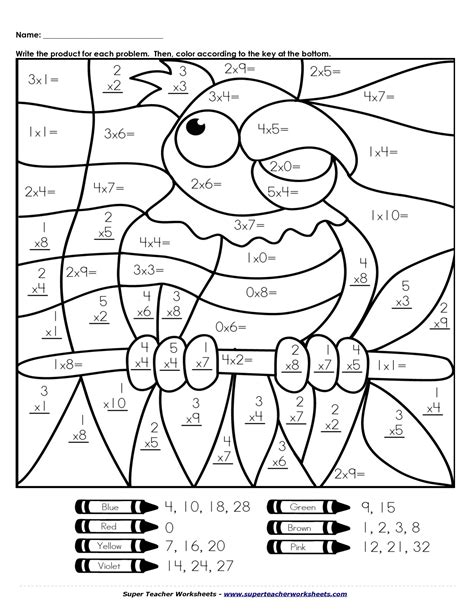 Image result for 3rd Grade Math Coloring