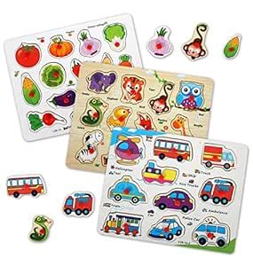 Chocozone Wooden Learning Educational Board for Kids, Puzzle Toys for 2 ...