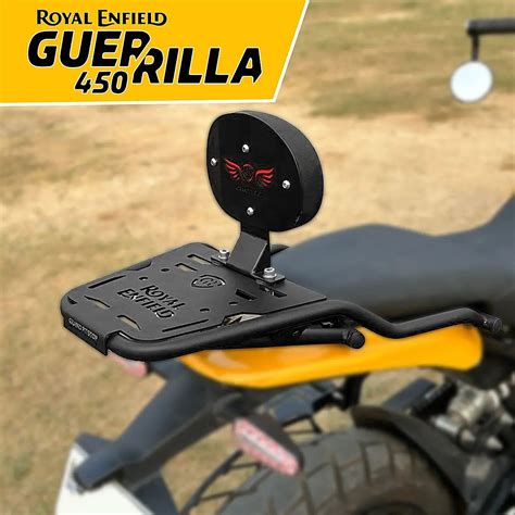 Extended Top Rack with Backrest for Royal Enfield Guerrilla 450 - Blac