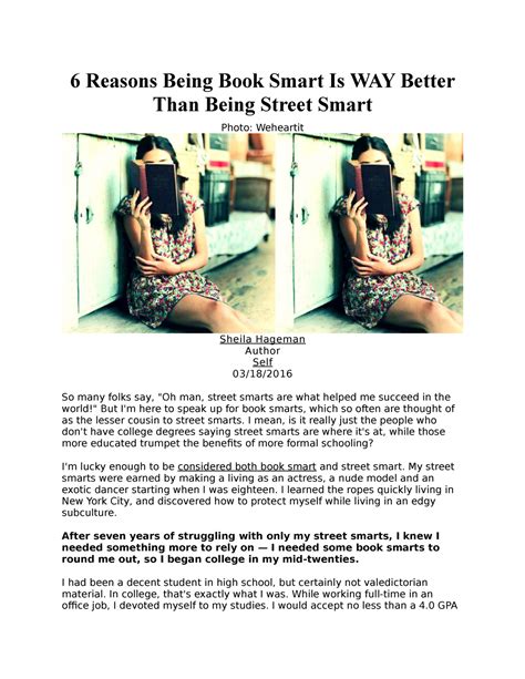 Book smart - This is a lecture note - 6 Reasons Being Book Smart Is WAY ...