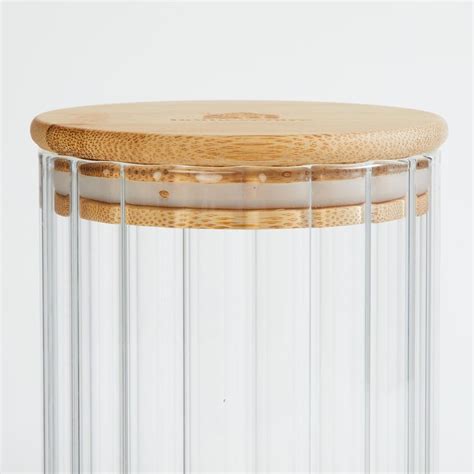 Buy Spinel Storage Glass Canister with Bamboo Lid - 700ml from Home ...