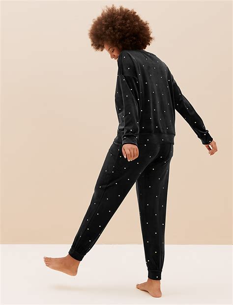 Buy Flexifit™ Velour Foil Spot Lounge Top at Marks & Spencer