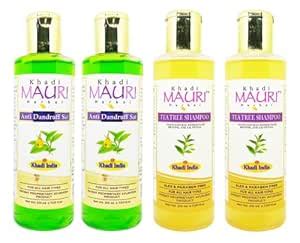 Buy Khadi Mauri Anti Dandruff & Tea Tree Shampoo - Pack of 4 (840 ml ...