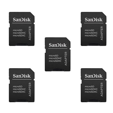 5 Pack -Sandisk MicroSD MicroSDHC to SD SDHC Adapter. Works with Memory ...