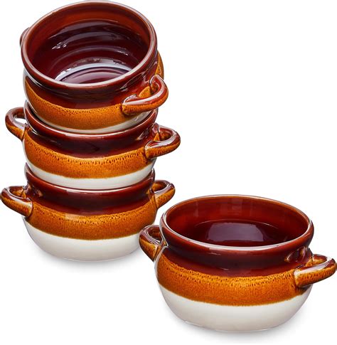 Amazon.com | ONEMORE French Onion Soup Bowls Set of 4, 28oz - Oven Safe ...