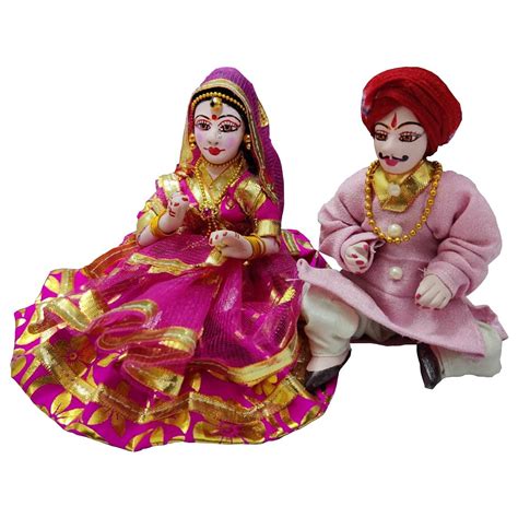 goodluck dolls Traditional Handmade Doll Sitting 6 inch Pink Pair Doll ...