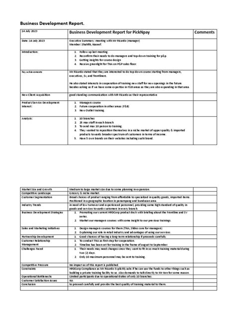 Image result for Business Development Sample