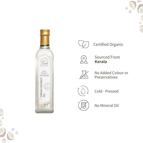 Buy Ecotyl Organic Cold Pressed Virgin Coconut Oil 500ml | ShopHealthy.in