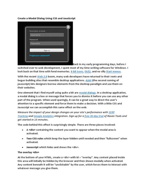 To Create Dialog Box Using Only HTML 的图像结果