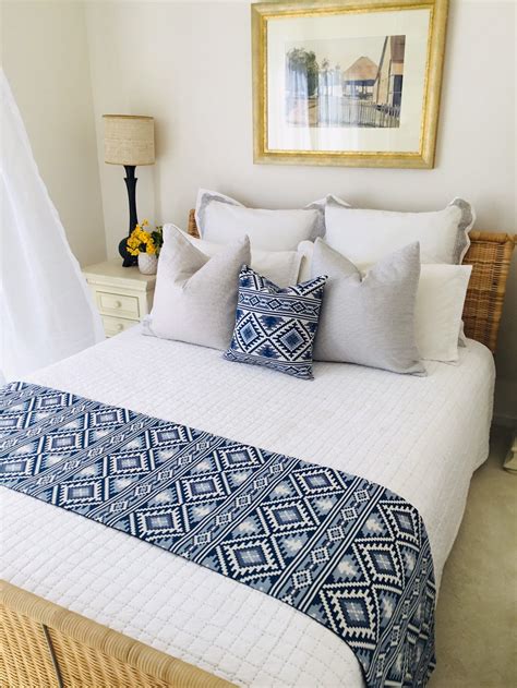 Blue Bed Runner And Cushion Set at Marcus Lewis blog