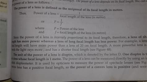 Define one dioptre of power of Lens - Brainly.in