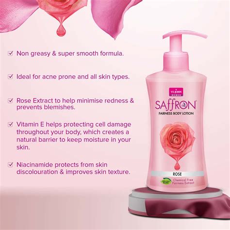 Buy VI-JOHN SAFFRON ROSE FAIRNES BODY LOTION FOR MEN & WOMEN 250ML ...