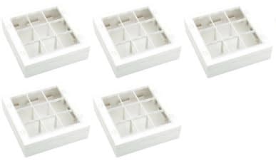 Surface Mounted 18-Gang Box, Glossy Premium, Brass Nuts Fitting, White ...