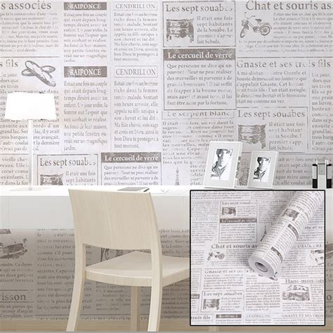 SimpleLife4U Old Fashion Newspaper Contact Paper Adhesive Shelf Liner ...