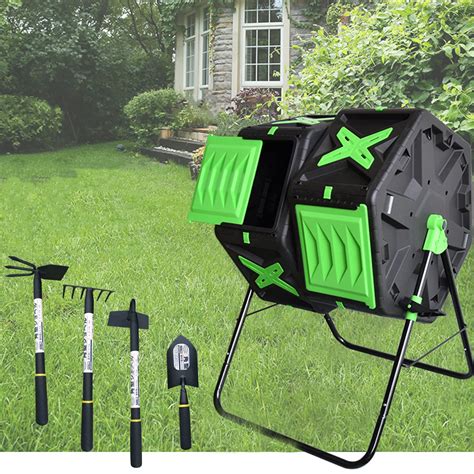 Buy DACUN Outdoor Tumbling Com w/Garden Tool Set, Heavy-Duty Dual ...