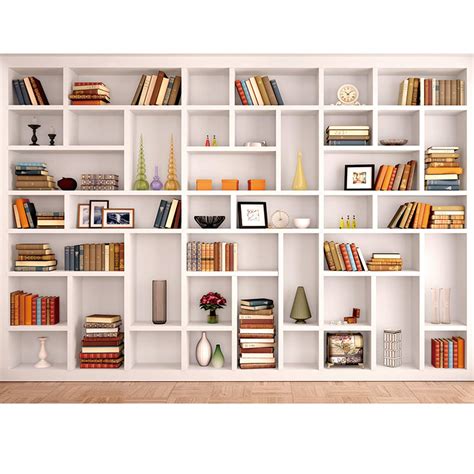 Buy Maijoeyy 7x5ft White Bookshelf Backdrop Bookcase Backdrops Office ...