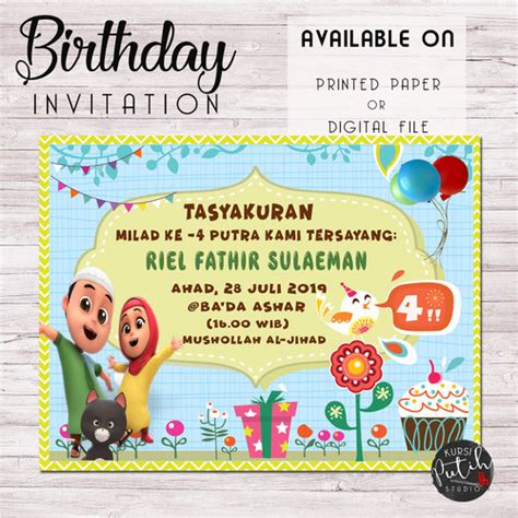 Jual Undangan Ulang Tahun birthday tema nussa dan rara - Kab. Subang ...