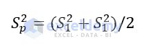 Image result for Pooled Variance Excel