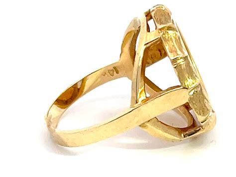 1988 Panda Coin Ring in 14k Yellow Gold For Sale at 1stDibs | chinese ...