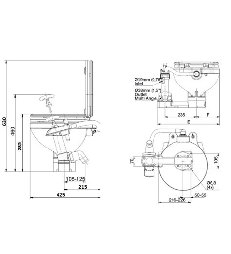 Inodoro Marino Manual OCEAN- SMALL – 40x40cm | Naval Chicolino