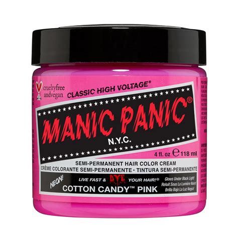 Manic Panic Semi Permanent Hair Colour Cream, Cotton Candy Pink, 118ml ...