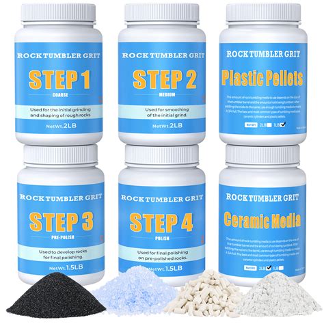 Rock Tumbler Grit and Polish Refill Kit - 10 Pounds. Ultimate Value ...