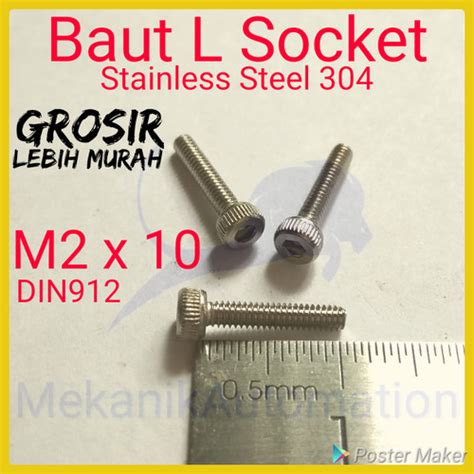 Jual Baut L M2 x 10 Hex SS304 - Jakarta Timur - Mekanikautomation ...