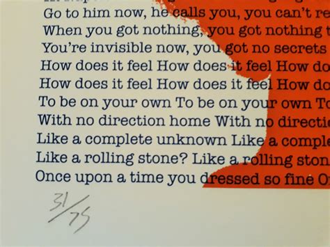 Bob Dylan poster Like a Rolling Stone background lyrics very | Etsy