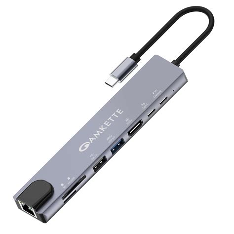 Amkette 8-in-1 Type C Hub/Docking Station with 100W Power Delivery&USB ...
