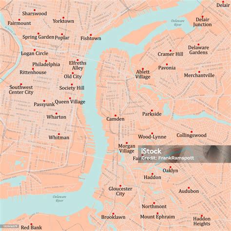 Nj Camden Camden Vector Road Map Stock Illustration - Download Image ...