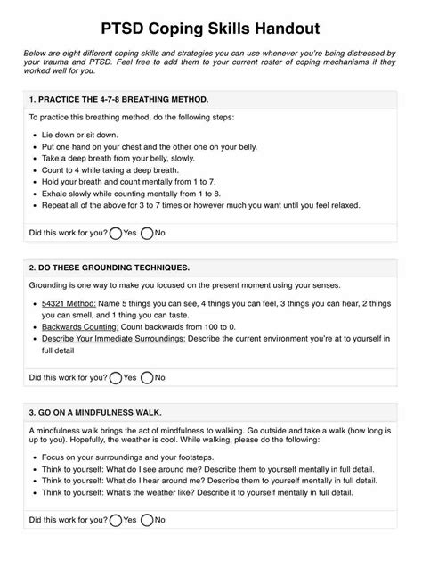 List of Coping Skills PDF & Example | Free PDF Download