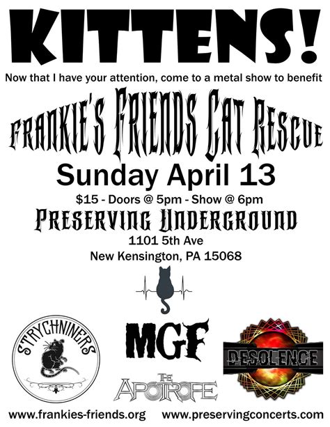 Frankies Friends Benefit featuring Strychniners, MGF, The Apotrope ...