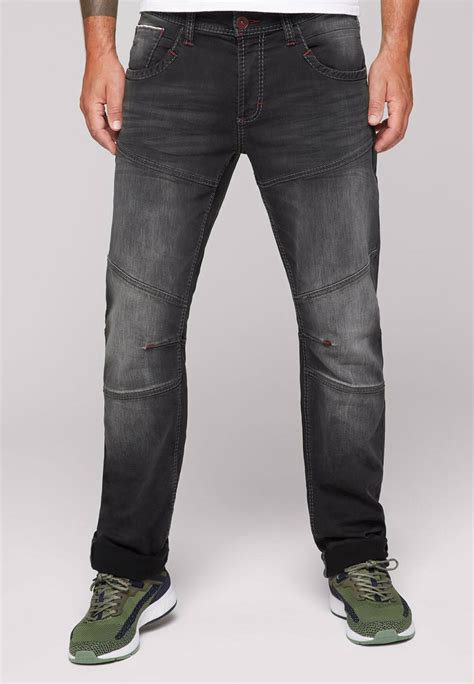 Camp David MIT TEILUNGSNÄHTEN - Straight leg jeans - black used jogg ...