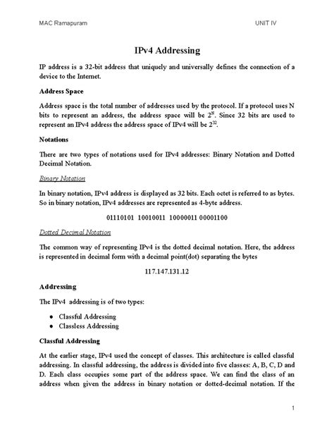 IPv4 & IPv6 Addressing: Concepts and Protocols Overview (CS 101) - Studocu