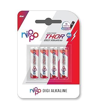 Nippo Thor Leakproof Alkaline AA Batteries 1.5V