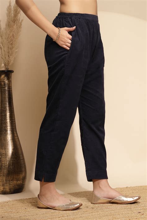 Blue Solid Wool Blend Pant – Global Republic