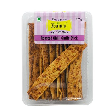 Damai Roasted Chilli Garlic Stick Namkeen Snack(125g)|Roasted Stick ...
