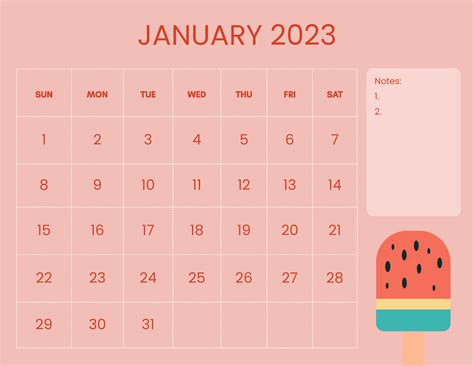 Printable January 2023 Calendar Template in PSD, Illustrator, Word ...