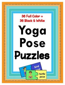 Yoga Pose Puzzles: 36 Full Color + 36 Black & White by MyAceStraw