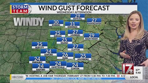 Warm and breezy Wednesday, highs near 70 in central NC – CBS17.com