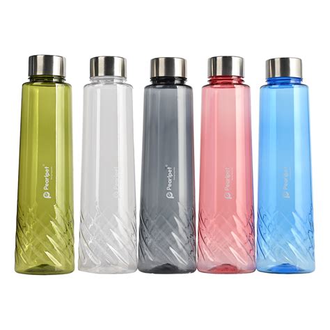 1000ml Lovely Round Bottle with Stainless Steel Cap Assorted - Set of ...