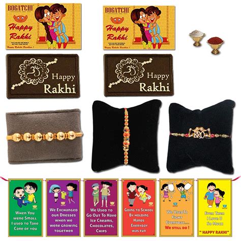 BOGATCHI Rakhi with Chocolates -Set of 3 Beads, Designed and Bro Rakhi ...