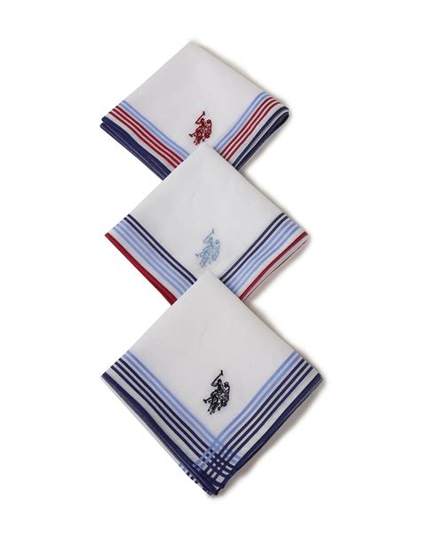 Pure Cotton Brand Logo Handkerchief - Pack Of 3 – U.S. Polo Assn. India