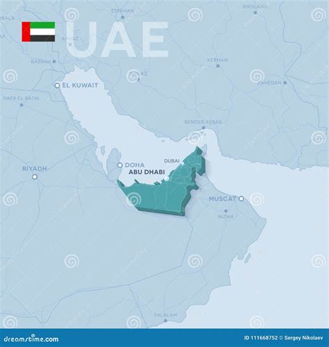 Verctor Map of Cities and Roads in United Arab Emirates. Stock Vector - Illustration of guide ...