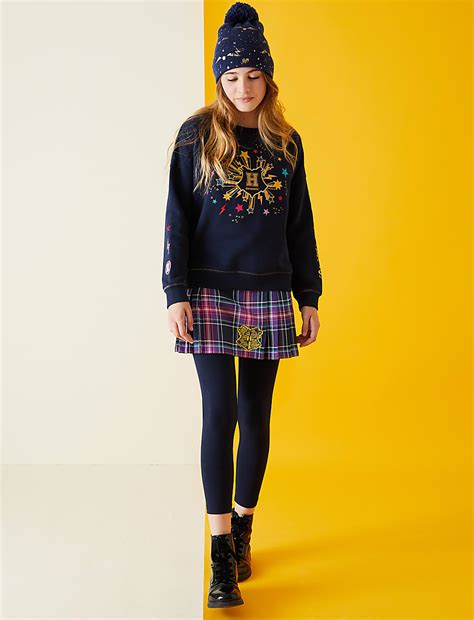 Buy Harry Potter Cotton Rich Checked Skirt (2-16 Yrs) at Marks & Spencer