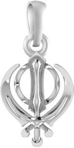 Akshat Sapphire Sterling Silver (92.5% purity) religious Sikh Khanda ...