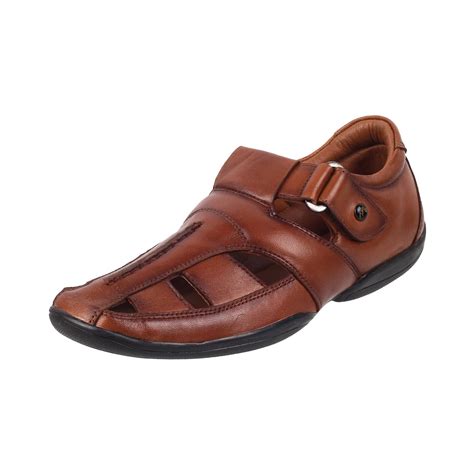 Metro Mens Leather Tan Sandals (Size (5 UK (39 EU)) : Amazon.in: Fashion