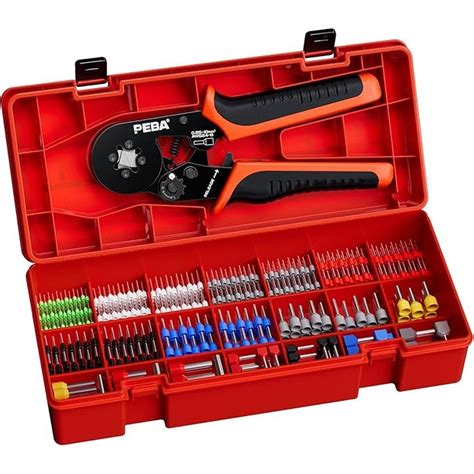 PEBA Ferrule Crimping Tool - Ratchet Crimp Pliers AWG 24-8 with 21 Siz ...
