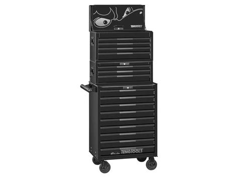 Servante à outils noire professionnelle 16 tiroirs avec 2 coffres Teng ...