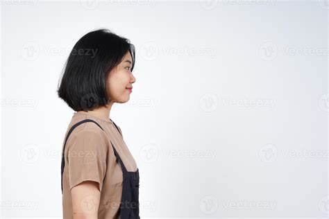 Side View Standing of Beautiful Asian Woman Isolated On White ...